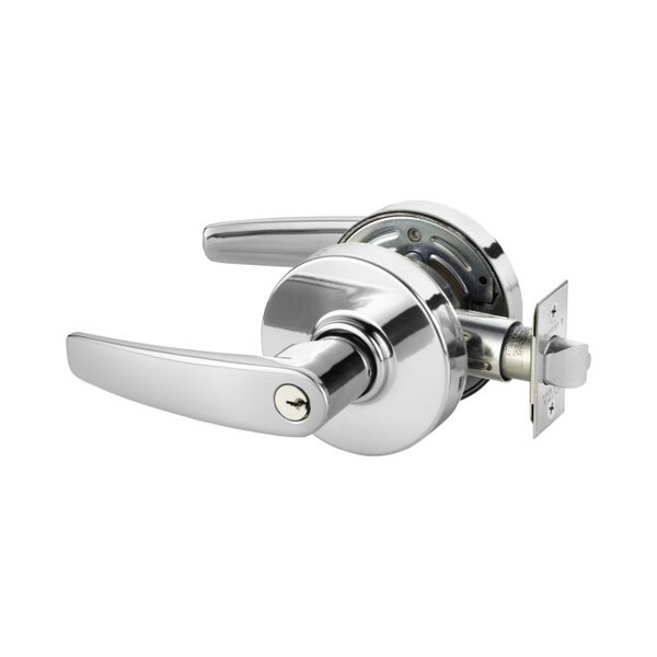 Sargent Office Cylindrical Lock Grade 2 with B Lever and L Rose and ASA Strike and LA Keyway Bright Chrome 287G05LB26 - main
